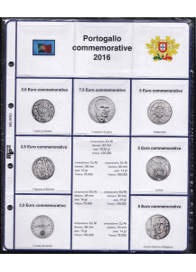Foglio + tasche per monete 2,5 - 5 - 7,5 Euro commemorative Portogallo 2016 Master Phil